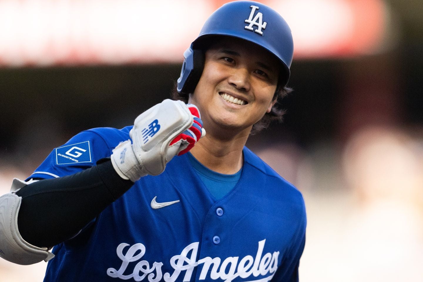 ドジャースファンへの感謝を込めた動画を公開した大谷。(C)Getty Images