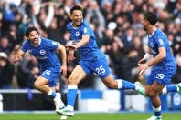 直近のプレミアリーグ７節でブライトンは、宿敵クリスタル・パレスに５-０と大勝した。(C)Getty Images