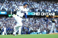 NLCSで3ランHRを放った大谷翔平。(C)Getty Images