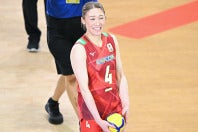 バレーボール女子の日本代表・石川真佑。写真：金子拓弥（THE DIGEST写真部）