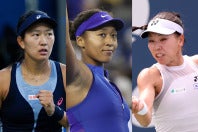 東レPPO１回戦で内島（左）はメルテンス、大坂（中）はパオリーニ、坂詰（右）はフェルナンデスと対戦する。（C）Getty Images