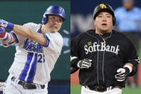 ともに終盤、起死回生の一発を放った筒香（左）と山川（右）。写真：産経新聞社、鈴木颯太朗