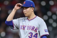 今オフ、トレード移籍の可能性が浮上しているメッツの千賀。(C)Getty Images
