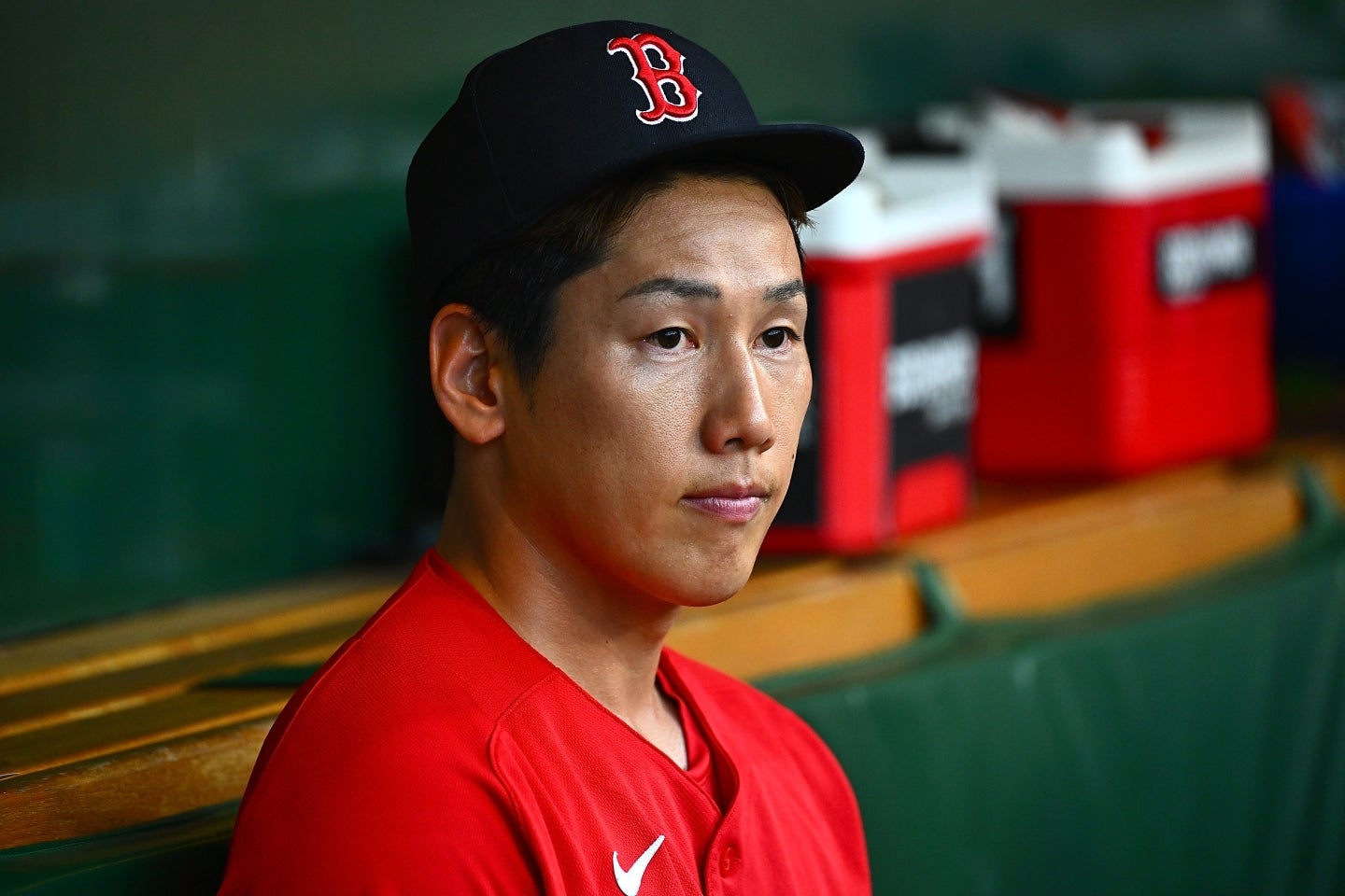 レッドソックスからの退団の噂が報じられた吉田正尚。(C)Getty Images