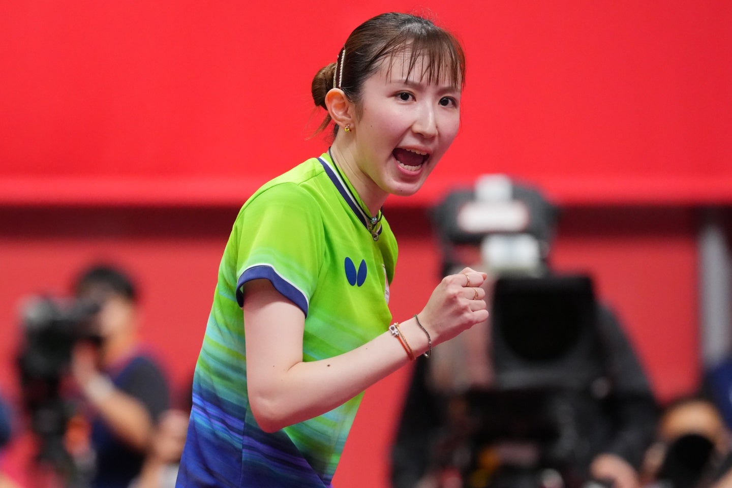 卓球女子の早田ひな。衝撃のハロウィン仮装が注目されている。(C)Getty Images