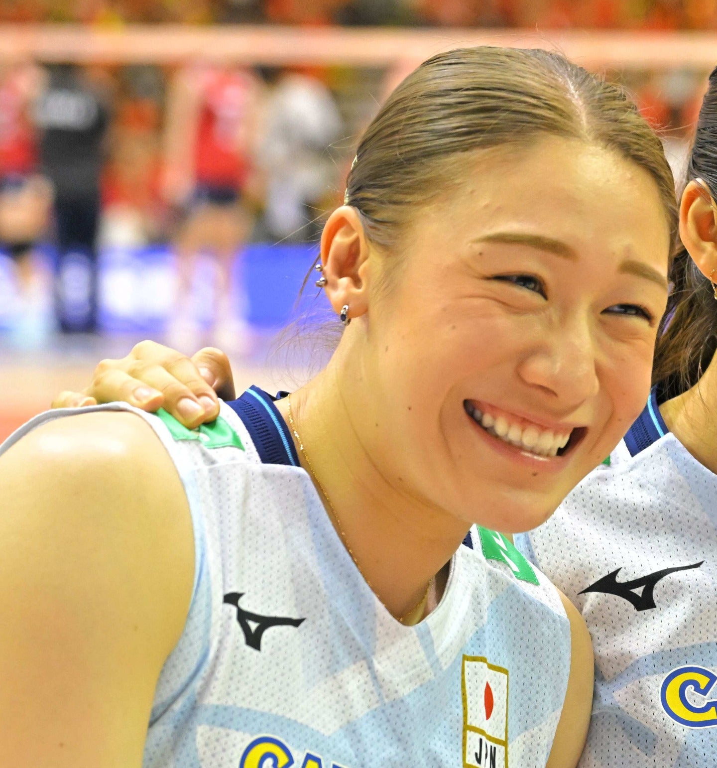 バレーボール女子の日本代表・石川真佑。写真：金子拓弥（THE DIGEST写真部）
