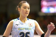 バレーボール女子の日本代表・佐藤淑乃。写真：金子拓弥（THE DIGEST写真部）