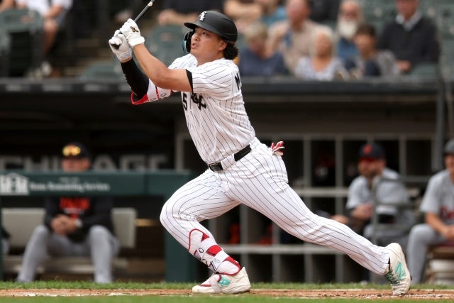 MLB１年目で35本塁打を放った村上。(C)Getty Images