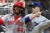 今オフの去就が注目されるデラクルーズ（左）とスクーバル（右）。ともにドジャースのユニホームを着る可能性も。(C)Getty Images